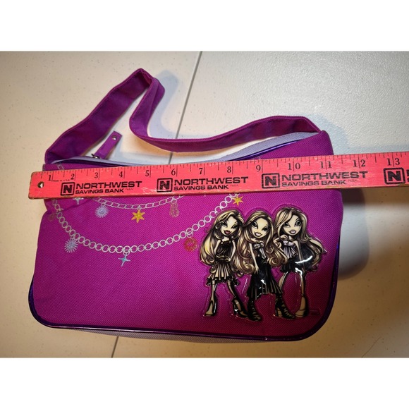 Vintage Bratz Dolls Purple Canvas Shoulder Lunch Bag Y2K Purse Cloe Jade Yasmin - Picture 6 of 8